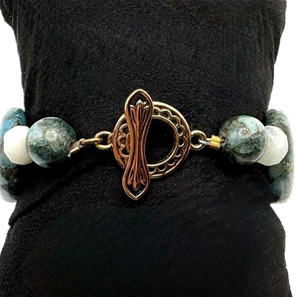 Studio Barse Turquoise Beaded Bracelet with Amazonite, Milky Quartz, and Pearls - Picture 4 of 10